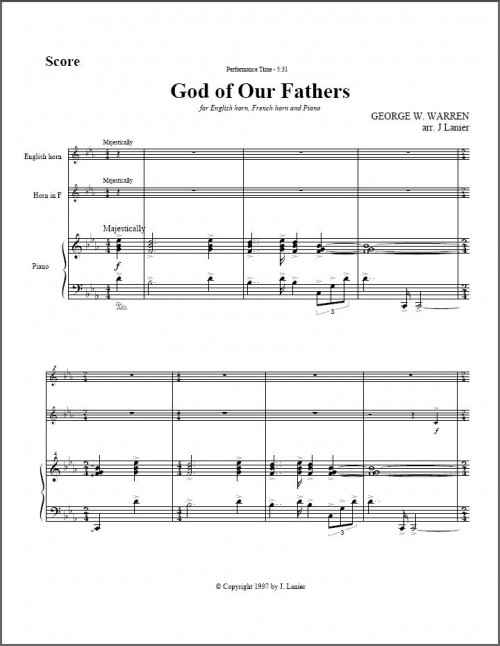 God of Our Fathers page 1
